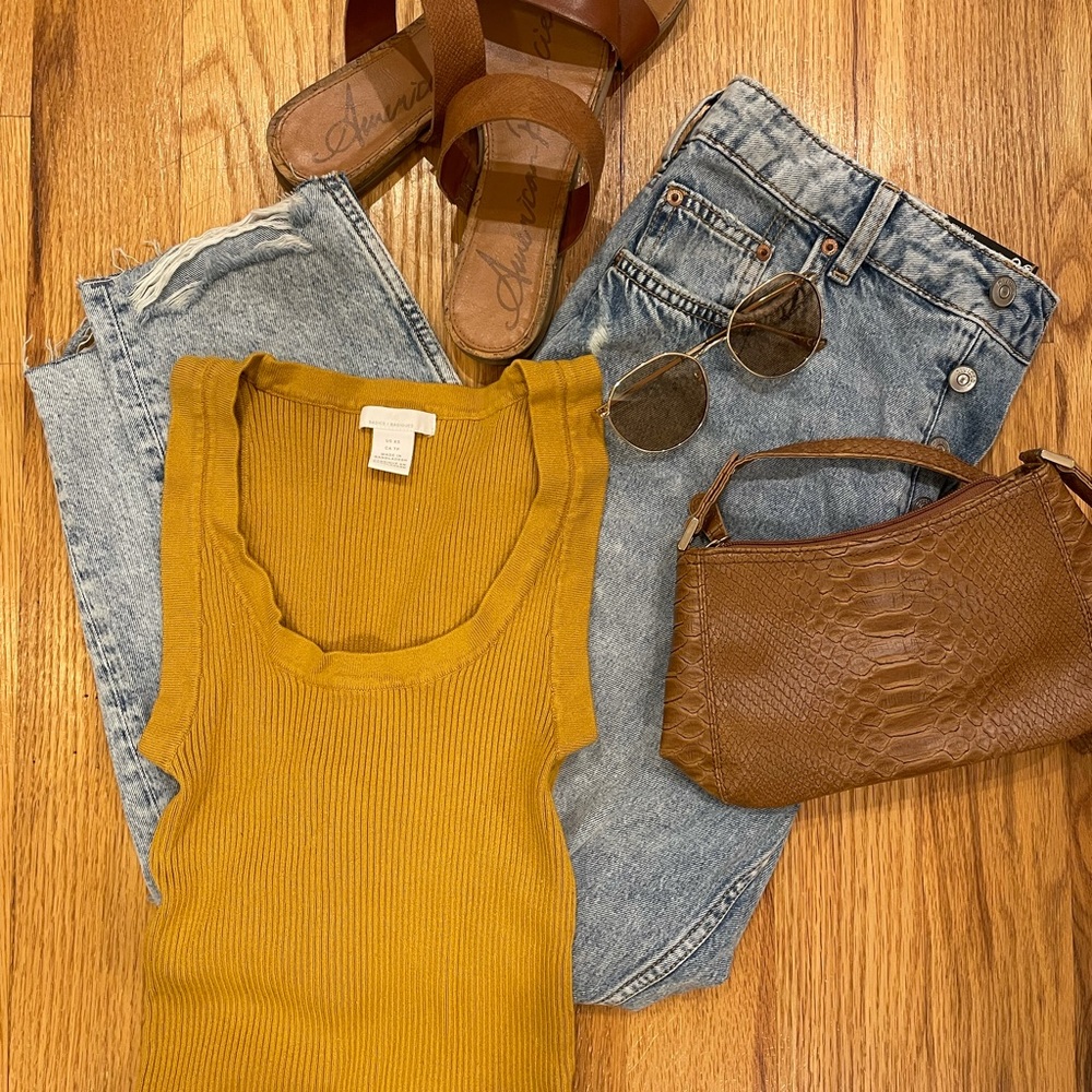 H&M Ribbed Dark Yellow Tank